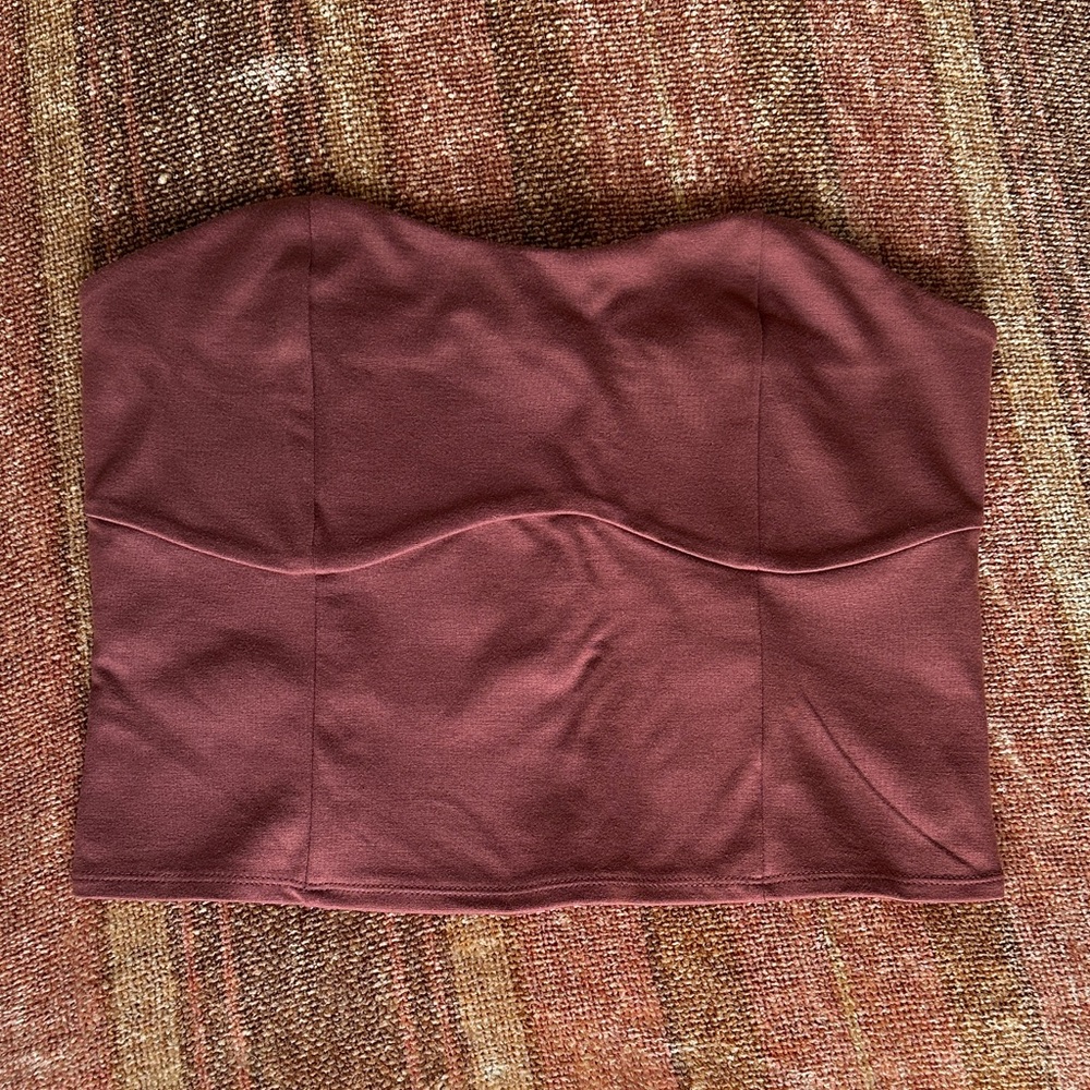 Brown Strapless Top